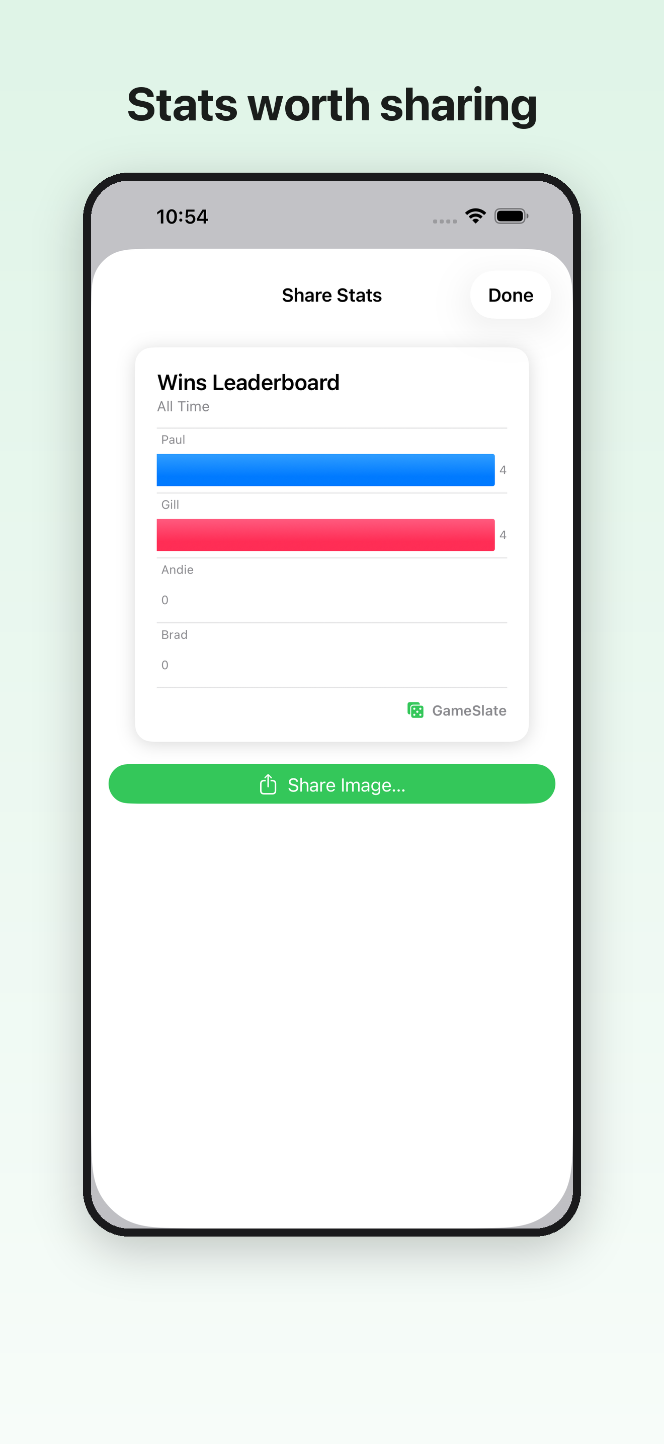 Shareable stats cards